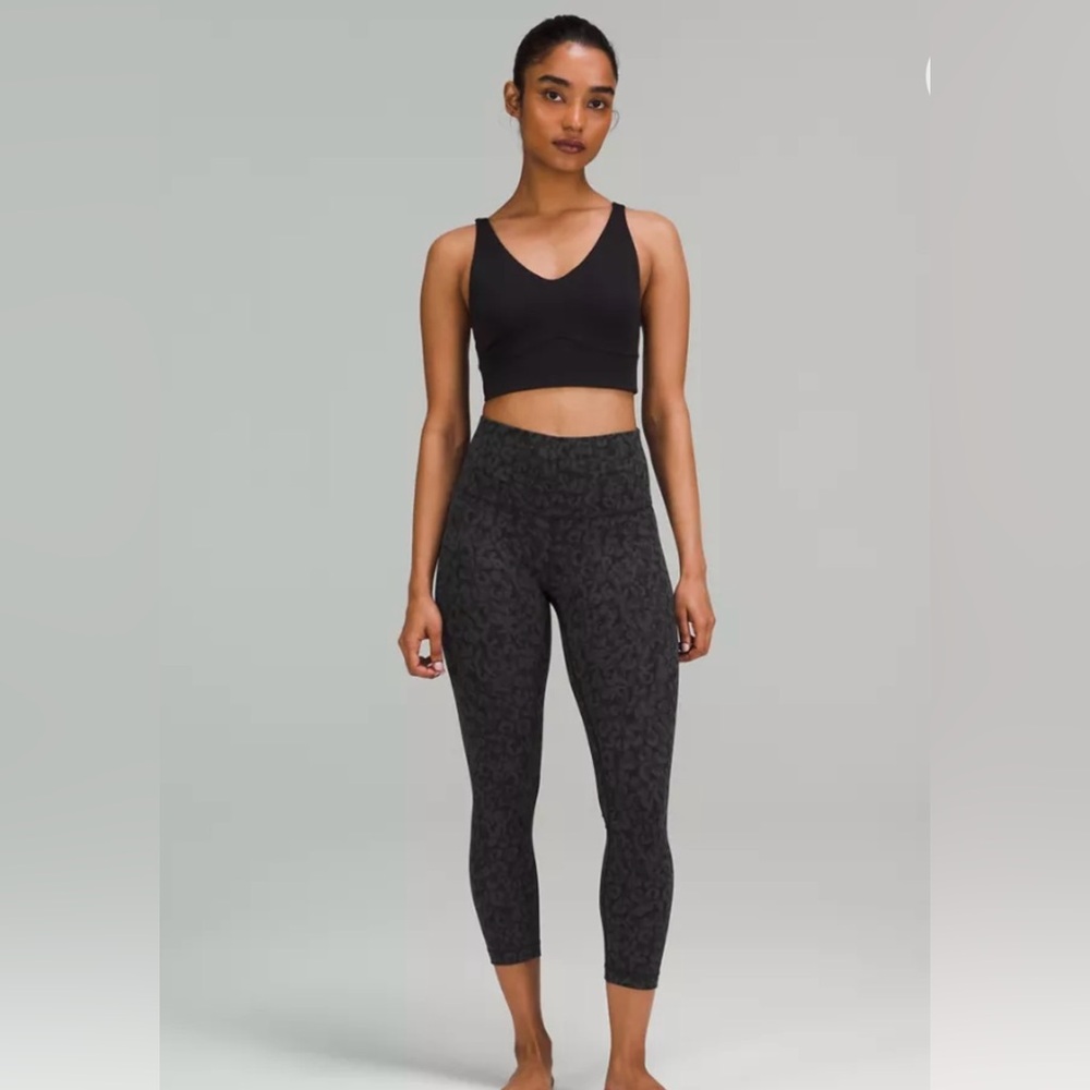 lululemon athletica Black High-Rise Printed Wunder Under Crop Leggings